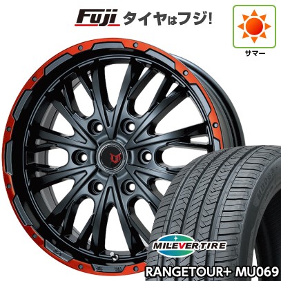 プラド/ハイラックス/トライトン(GSR) 夏タイヤ ホイール4本セット 265/65R17 ミレバー レンジツアープラスMU069（限定） レアマイスター LMG ヴァスティア(グロスブラック/レッドリム) 17インチ
