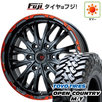 プラド/ハイラックス 夏タイヤ ホイール4本セット 265/70R17 トーヨー オープンカントリー M/T レアマイスター LMG ヴァスティア(グロスブラック/レッドリム) 17インチ