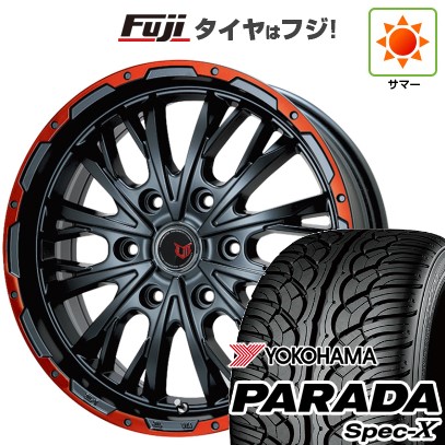 【新品】プラド 夏タイヤ ホイール4本セット 275/55R20 ヨコハマ PARADA Spec-X レアマイスター LMG ヴァスティア(グロスブラック/レッドリム) 20インチ