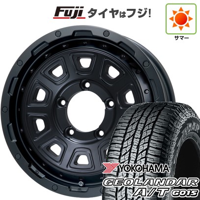 【新品】ジムニー 夏タイヤ ホイール4本セット 185/85R16 ヨコハマ ジオランダー A/T G015 WL/RBL レアマイスター LMG DS-10 マットブラック 16インチ