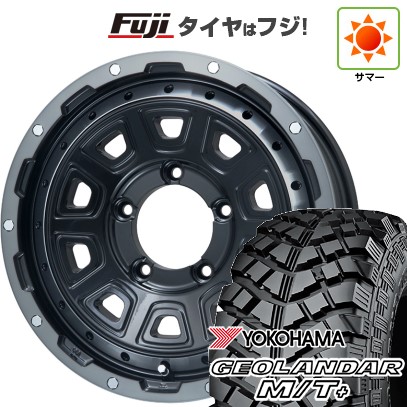 【新品】ジムニー 夏タイヤ ホイール4本セット 215/85R16 ヨコハマ ジオランダー M/T+ G001 レアマイスター LMG DS-10 ブラック/ブラッククリアリム 16インチ