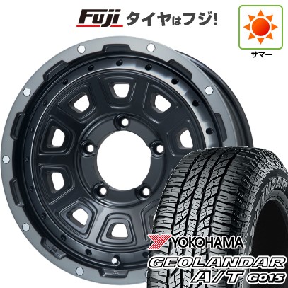 【新品】ジムニー 夏タイヤ ホイール4本セット 185/85R16 ヨコハマ ジオランダー A/T G015 WL/RBL レアマイスター LMG DS-10 ブラック/ブラッククリアリム 16インチ