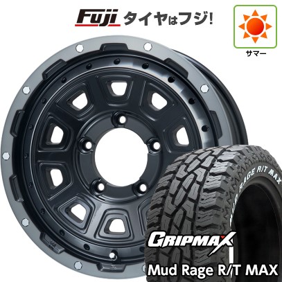 【新品】ジムニー 夏タイヤ ホイール4本セット 185/85R16 グリップマックス マッドレイジR/T MAX RWL(限定) レアマイスター LMG DS-10 ブラック/ブラッククリアリム 16インチ