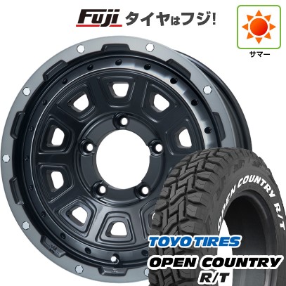 【新品】ジムニー 夏タイヤ ホイール4本セット 185/85R16 トーヨー オープンカントリー R/T RWL/RBL レアマイスター LMG DS-10 ブラック/ブラッククリアリム 16インチ