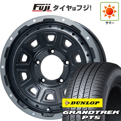 【新品】ジムニー 夏タイヤ ホイール4本セット 175/80R16 ダンロップ グラントレック PT5 レアマイスター LMG DS-10 ブラック/ブラッククリアリム 16インチ