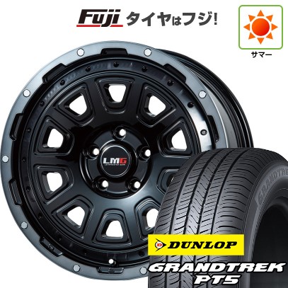 デリカD5 夏タイヤ ホイール4本セット 225/70R16 ダンロップ グラントレック PT5 レアマイスター LMG DS-10 ブラック/ブラッククリアリム 16インチ