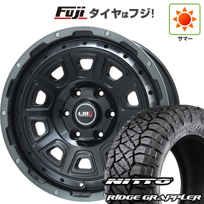 【パンク保証付き】プラド/ハイラックス/トライトン(GSR) 夏タイヤ ホイール4本セット 265/65R17 ニットー リッジグラップラー レアマイスター LMG DS-10 ブラック/ブラッククリアリム 17インチ