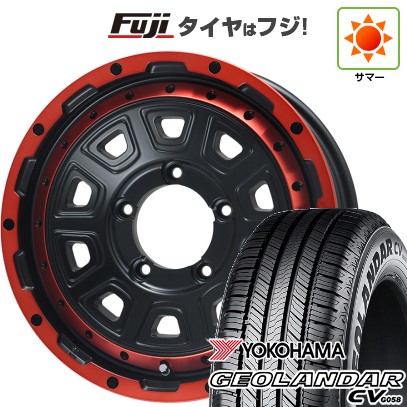 【新品】ジムニー 夏タイヤ ホイール4本セット 175/80R16 ヨコハマ ジオランダー CV G058 レアマイスター LMG DS-10 マットブラック/レッドリム 16インチ