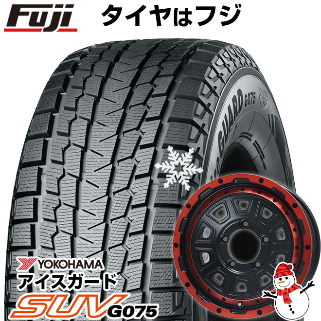 【新品】ジムニー スタッドレスタイヤ ホイール4本セット 175/80R16 ヨコハマ アイスガード SUV G075 レアマイスター LMG DS-10 マットブラック/レッドリム 16インチ(送料無料)