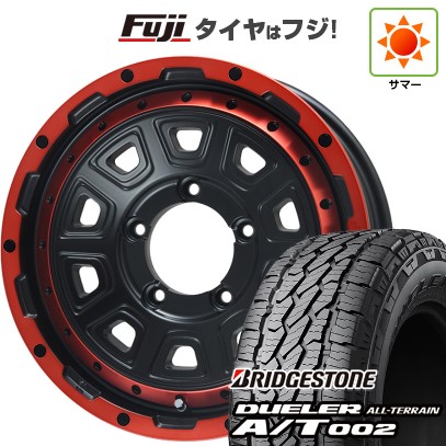 【新品】ジムニー 夏タイヤ ホイール4本セット 175/80R16 ブリヂストン デューラー A/T002 RBL レアマイスター LMG DS-10 マットブラック/レッドリム 16インチ