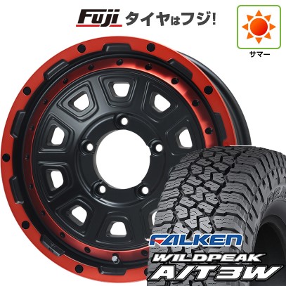 【新品】ジムニー 夏タイヤ ホイール4本セット 175/80R16 ファルケン ワイルドピーク A/T3W レアマイスター LMG DS-10 マットブラック/レッドリム 16インチ