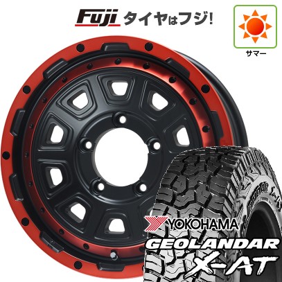 【新品】ジムニー 夏タイヤ ホイール4本セット 195R16C 104/102Q ヨコハマ ジオランダー X-AT G016 OWL レアマイスター LMG DS-10 マットブラック/レッドリム 16インチ