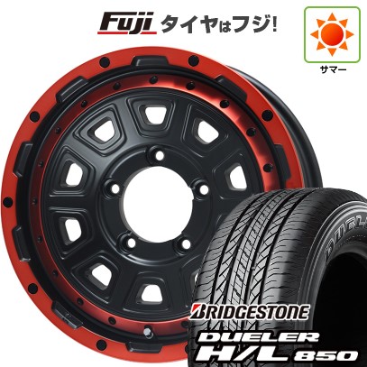 【新品】ジムニー 夏タイヤ ホイール4本セット 175/80R16 ブリヂストン デューラー H/L850 レアマイスター LMG DS-10 マットブラック/レッドリム 16インチ