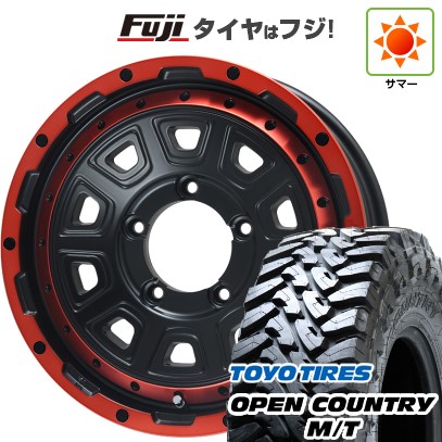 【新品】ジムニー 夏タイヤ ホイール4本セット 195/80R16 トーヨー オープンカントリー M/T レアマイスター LMG DS-10 マットブラック/レッドリム 16インチ