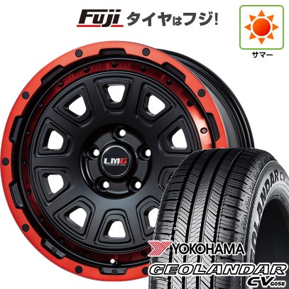 デリカD5 夏タイヤ ホイール4本セット 235/70R16 ヨコハマ ジオランダー CV G058 レアマイスター LMG DS-10 マットブラック/レッドリム 16インチ