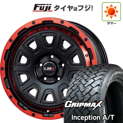 デリカD5 夏タイヤ ホイール4本セット 235/70R16 グリップマックス インセプション A/T RWL(限定) レアマイスター LMG DS-10 マットブラック/レッドリム 16インチ