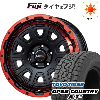 デリカD5 夏タイヤ ホイール4本セット 225/70R16 トーヨー オープンカントリー A/T III RBL レアマイスター LMG DS-10 マットブラック/レッドリム 16インチ