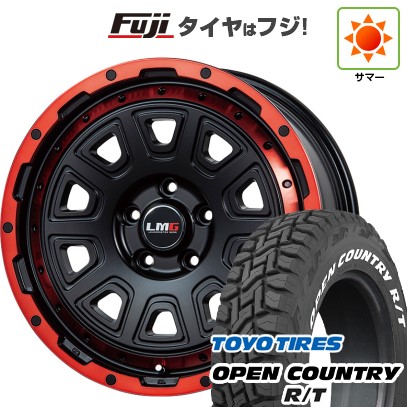 デリカD5 夏タイヤ ホイール4本セット 225/70R16 トーヨー オープンカントリー R/T RWL/RBL レアマイスター LMG DS-10 マットブラック/レッドリム 16インチ