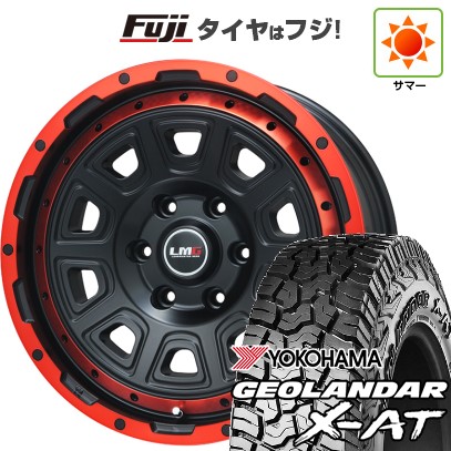 プラド/ハイラックス 夏タイヤ ホイール4本セット 265/70R17 ヨコハマ ジオランダー X-AT G016 レアマイスター LMG DS-10 マットブラック/レッドリム 17インチ