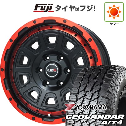 プラド/ハイラックス/トライトン(GSR) 夏タイヤ ホイール4本セット 265/65R17 ヨコハマ ジオランダー A/T4 G018 OWL/RBL レアマイスター LMG DS-10 マットブラック/レッドリム 17インチ