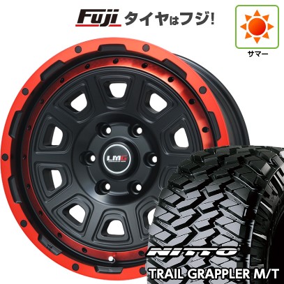 プラド/ハイラックス 夏タイヤ ホイール4本セット 265/70R17 ニットー トレイルグラップラー M/T レアマイスター LMG DS-10 マットブラック/レッドリム 17インチ