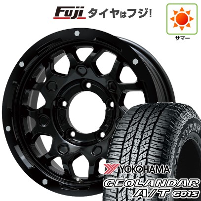 【新品】ジムニーシエラ 夏タイヤ ホイール4本セット 195/80R15 ヨコハマ ジオランダー A/T G015 RBL レアマイスター LMG MS-9W グロスブラック 15インチ
