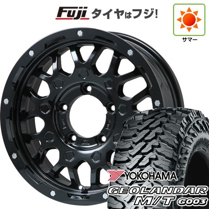 【新品】ジムニー 夏タイヤ ホイール4本セット 185/85R16 ヨコハマ ジオランダー M/T G003 レアマイスター LMG MS-9W グロスブラック 16インチ