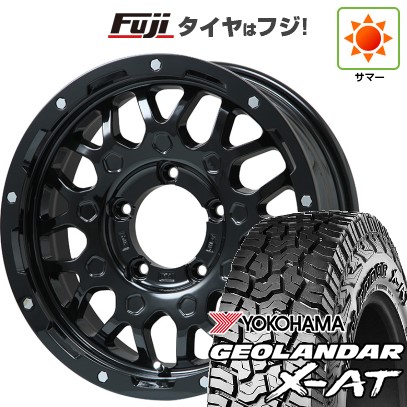 【新品】ジムニー 夏タイヤ ホイール4本セット 195R16C 104/102Q ヨコハマ ジオランダー X-AT G016 OWL レアマイスター LMG MS-9W グロスブラック 16インチ