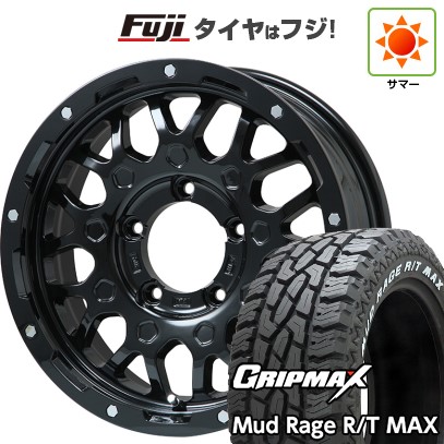【新品】ジムニー 夏タイヤ ホイール4本セット 185/85R16 グリップマックス マッドレイジR/T MAX RWL(限定) レアマイスター LMG MS-9W グロスブラック 16インチ