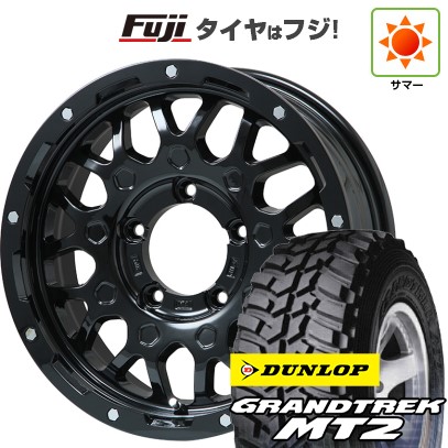 【新品】ジムニー 夏タイヤ ホイール4本セット 195/80R16 ダンロップ グラントレック MT2 レアマイスター LMG MS-9W グロスブラック 16インチ