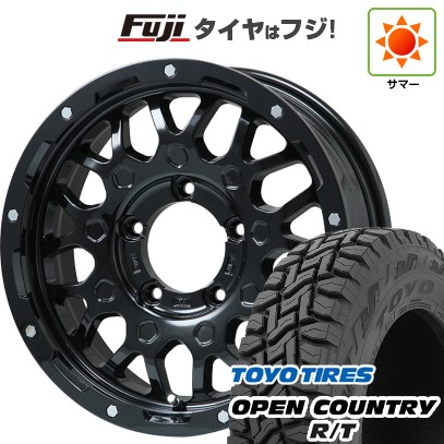 【新品】ジムニー 夏タイヤ ホイール4本セット 185/85R16 トーヨー オープンカントリー R/T RWL/RBL レアマイスター LMG MS-9W グロスブラック 16インチ