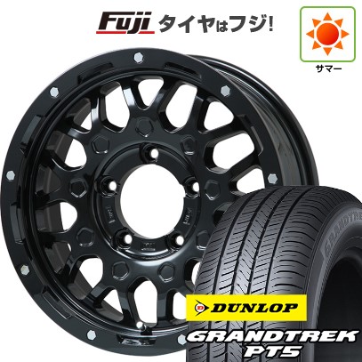【新品】ジムニー 夏タイヤ ホイール4本セット 175/80R16 ダンロップ グラントレック PT5 レアマイスター LMG MS-9W グロスブラック 16インチ