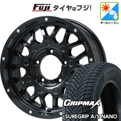 【新品】ジムニー オールシーズンタイヤ ホイール4本セット 175/80R16 グリップマックス シュアグリップ オールシーズン ナノ(限定) レアマイスター LMG MS-9W グロスブラック 16インチ