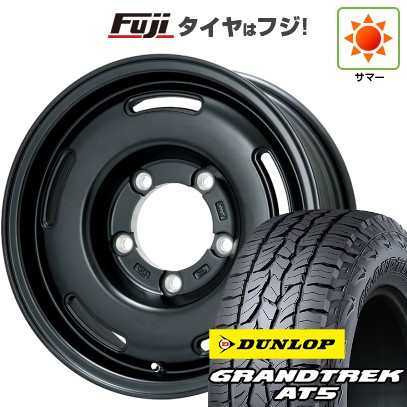 【新品】ジムニーシエラ 夏タイヤ ホイール4本セット 195/80R15 ダンロップ グラントレック AT5 プレミックス プディン(マットブラック) 15インチ
