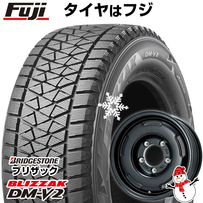 【新品】ジムニーシエラ用 スタッドレスタイヤ ホイール4本セット 195/80R15 ブリヂストン ブリザック DM-V2 DMV2 プレミックス プディン(マットブラック) 15インチ(送料無料)