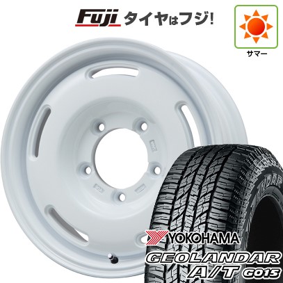 【新品】ジムニーシエラ 夏タイヤ ホイール4本セット 195/80R15 ヨコハマ ジオランダー A/T G015 RBL プレミックス プディン(ホワイト) 15インチ