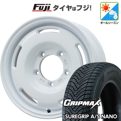 【新品】ジムニーシエラ オールシーズンタイヤ ホイール4本セット 195/80R15 グリップマックス シュアグリップ オールシーズン ナノ(限定) プレミックス プディン(ホワイト) 15インチ