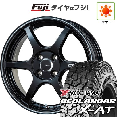 【新品 軽自動車】N-BOX タント スペーシア 夏タイヤ ホイール4本セット 155/65R14 ヨコハマ ジオランダー X-AT G016 レアマイスター CS-V6(グロスブラック/ラインポリッシュ) 14インチ