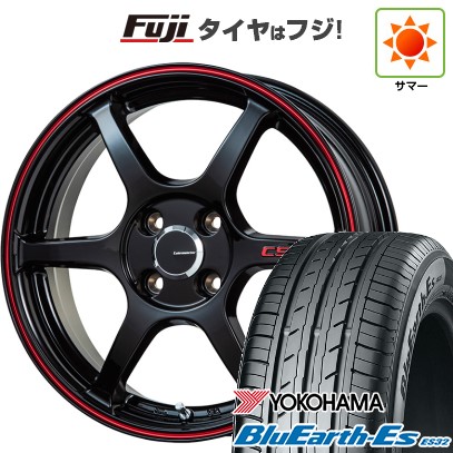 【新品 軽自動車】N-BOX タント スペーシア 夏タイヤ ホイール4本セット 155/65R14 ヨコハマ ブルーアース ES32 レアマイスター CS-V6(グロスブラック/レッドライン) 14インチ