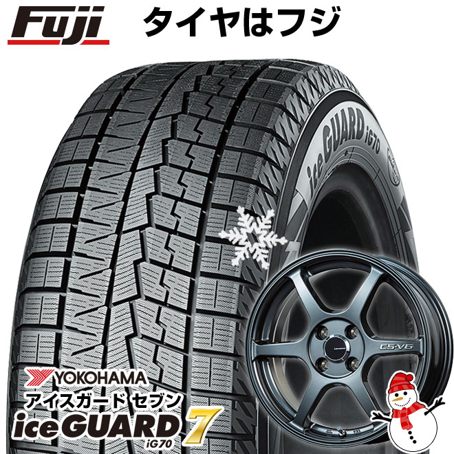 【新品】60系プリウス スタッドレスタイヤ ホイール4本セット 195/60R17 ヨコハマ アイスガード7 セブンIG70 レアマイスター CS-V6(ガンメタ) 17インチ(送料無料)