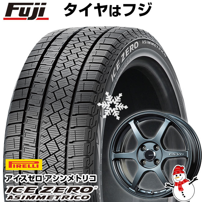 【新品】60系プリウス スタッドレスタイヤ ホイール4本セット 195/60R17 ピレリ ウィンター アイスゼロアシンメトリコ レアマイスター CS-V6(ガンメタ) 17インチ(送料無料)