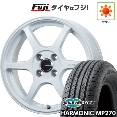 【新品 軽自動車】N-BOX タント スペーシア 夏タイヤ ホイール4本セット 155/65R14 ミレバー ハーモニック MP270(限定) レアマイスター CS-V6(ホワイト) 14インチ