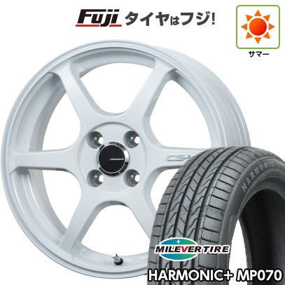 【新品 軽自動車】N-BOX タント スペーシア 夏タイヤ ホイール4本セット 165/55R15 ミレバー ハーモニック プラス MP070(限定) レアマイスター CS-V6(ホワイト) 15インチ