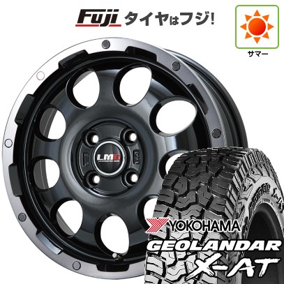 【新品 軽自動車】N-BOX タント スペーシア 夏タイヤ ホイール4本セット 155/65R14 ヨコハマ ジオランダー X-AT G016 レアマイスター LMG CS-9 ブラック/ブラッククリアリム 14インチ