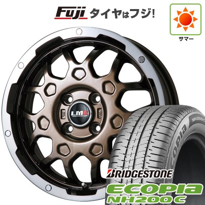 【新品 軽自動車】N-BOX タント スペーシア 夏タイヤ ホイール4本セット 155/65R14 ブリヂストン エコピア NH200 C レアマイスター LMG MS-9W ブロンズリムポリッシュ 14インチ