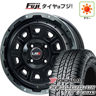 【新品 軽自動車】N-BOX タント スペーシア 夏タイヤ ホイール4本セット 165/55R15 ヨコハマ ジオランダー A/T G015 RBL レアマイスター LMG DS-10 ブラック/ブラッククリアリム 15インチ