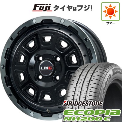 【新品 軽自動車】N-BOX タント スペーシア 夏タイヤ ホイール4本セット 165/55R15 ブリヂストン エコピア NH200 C レアマイスター LMG DS-10 ブラック/ブラッククリアリム 15インチ