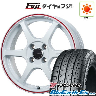 【新品 軽自動車】N-BOX タント スペーシア 夏タイヤ ホイール4本セット 155/65R14 ヨコハマ ブルーアース ES32 レアマイスター CS-V6(ホワイト/レッドライン) 14インチ