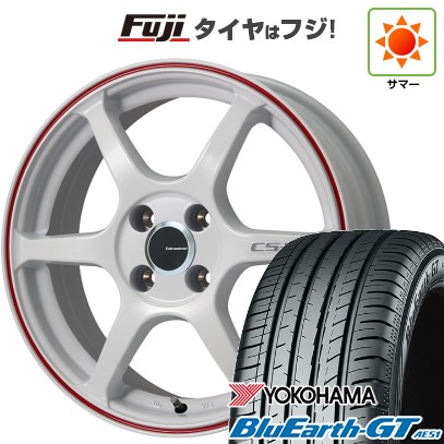 【新品】ライズ/ロッキー(ガソリン) 夏タイヤ ホイール4本セット 195/60R17 ヨコハマ ブルーアース GT AE51 レアマイスター CS-V6(ホワイト/レッドライン) 17インチ