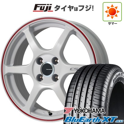 【新品】ライズ/ロッキー（ガソリン） 夏タイヤ ホイール4本セット 195/60R17 ヨコハマ ブルーアース XT AE61 レアマイスター CS-V6(ホワイト/レッドライン) 17インチ